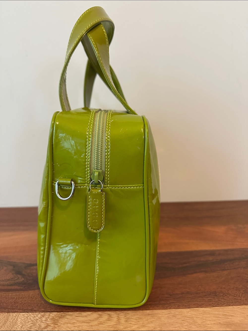 GUCCI Olive Green Patent Leather Handbag - Authentic - EUC - Picture 5 of 14